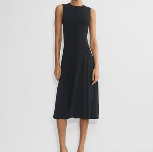 BABATON Listing Dress Black Crepe Midi Size 8 Aritzia NWT